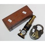 Antique brass mini pocket microscope