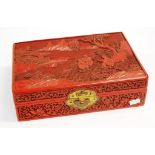 Chinese cinnabar lacquer document box