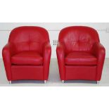 Pair of Leatherworld single seat lounge armchairs