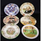 Six various English ceramic cabinet plates
