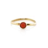 Early 20th C. coral and 9ct yellow gold ring