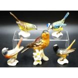 Five various Goebel bird figurines