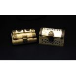 Two handcrafted bone jewellery boxes