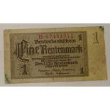 1920's German1 Rentenmark banknote