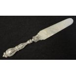 Silver handle mother of pearl letter opener