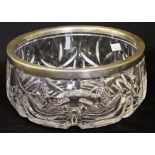 Good Polish silver rimmed cut glass bowl