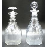 Two early 19th century cut glass decanters