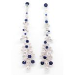 Sapphire and diamond "chandelier bubble" earrings
