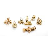 9ct yellow and rose gold charms