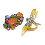 Two good costume jewellery brooches
