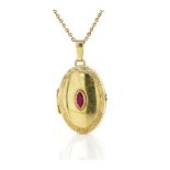 9ct yellow gold locket and chain