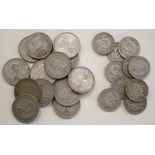 Quantity of Australian pre decimal silver coins