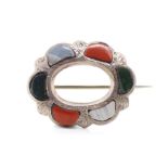 Victorian Scottish silver and agate brooch