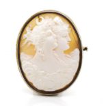 Antique carved cameo brooch