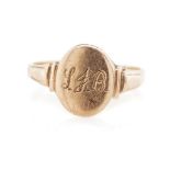 Australian art deco 9ct rose gold signet ring