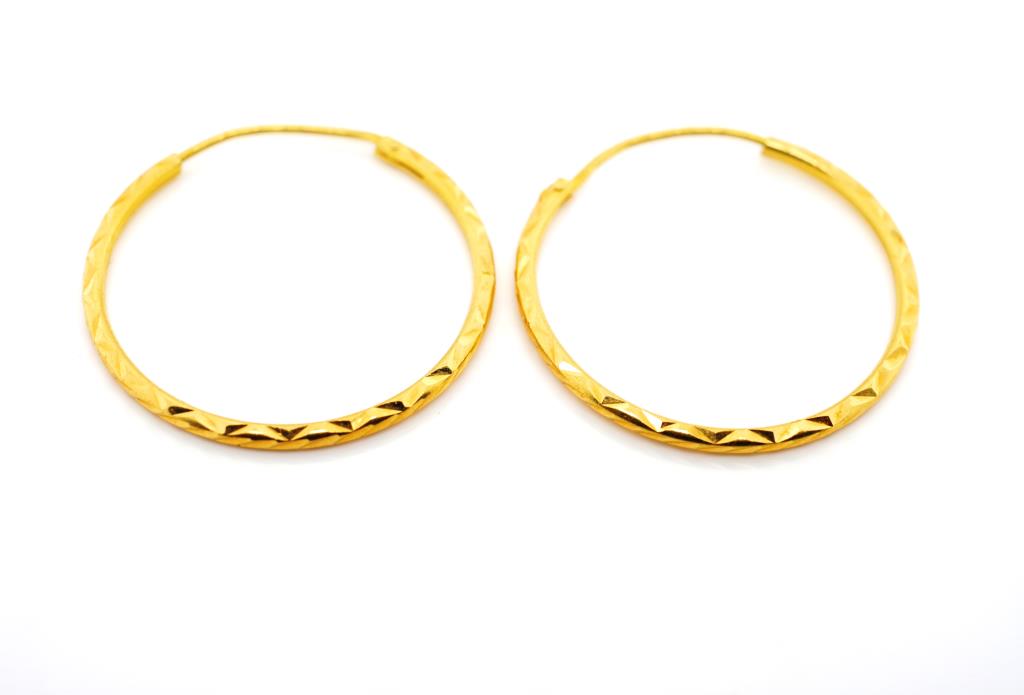 22ct yellow gold hoop earrings