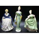 Three Royal Doulton young lady figurines