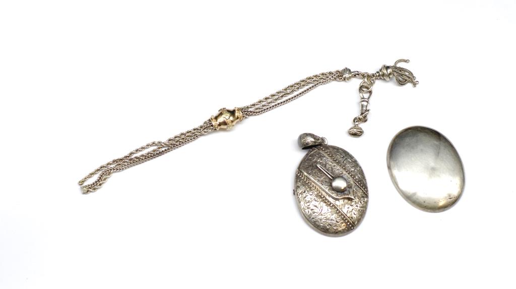 Victorian silver locket and Albertina