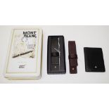 Three Montblanc leather accessories