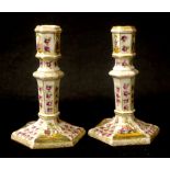 Pair Meissen style ceramic candlesticks