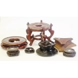 Collection seven various Chinese wooden stands