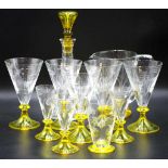 Eleven piece Coronation crystal drink set 1953