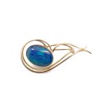 Opal triplet and 9ct yellow gold brooch