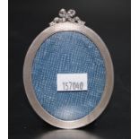 Small sterling silver oval picture frame