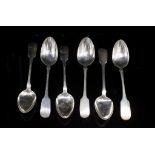 Six William IV (Exeter) sterling silver teaspoons