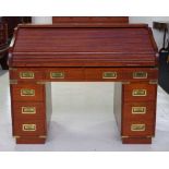 Hardwood pedestal roll top desk