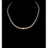 Graduated pearl princess length necklace