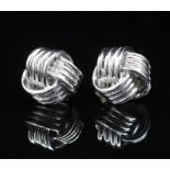 18ct white gold knot stud earrings