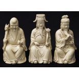 Chinese ceramic group of three Immortal figures