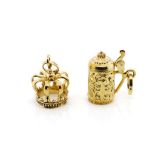Two 14ct yellow gold charms