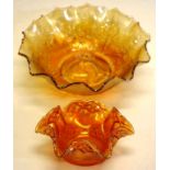 Master Marigold carnival glass Kookaburra bowl