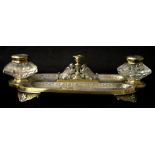 Good Elkington silver plate inkstand standish