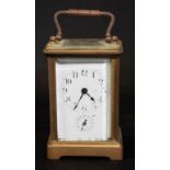 Small French brass cased carriage clock