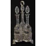 Crystal & silver plate tantalus