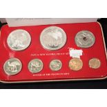 Cased Papua New Guinea 1978 coin proof set