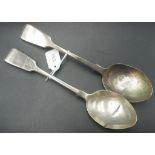 Two sterling silver soup spoons