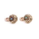 Art Nouveau opal and rose gold dress studs