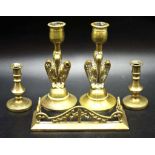 Five various decorative brass items