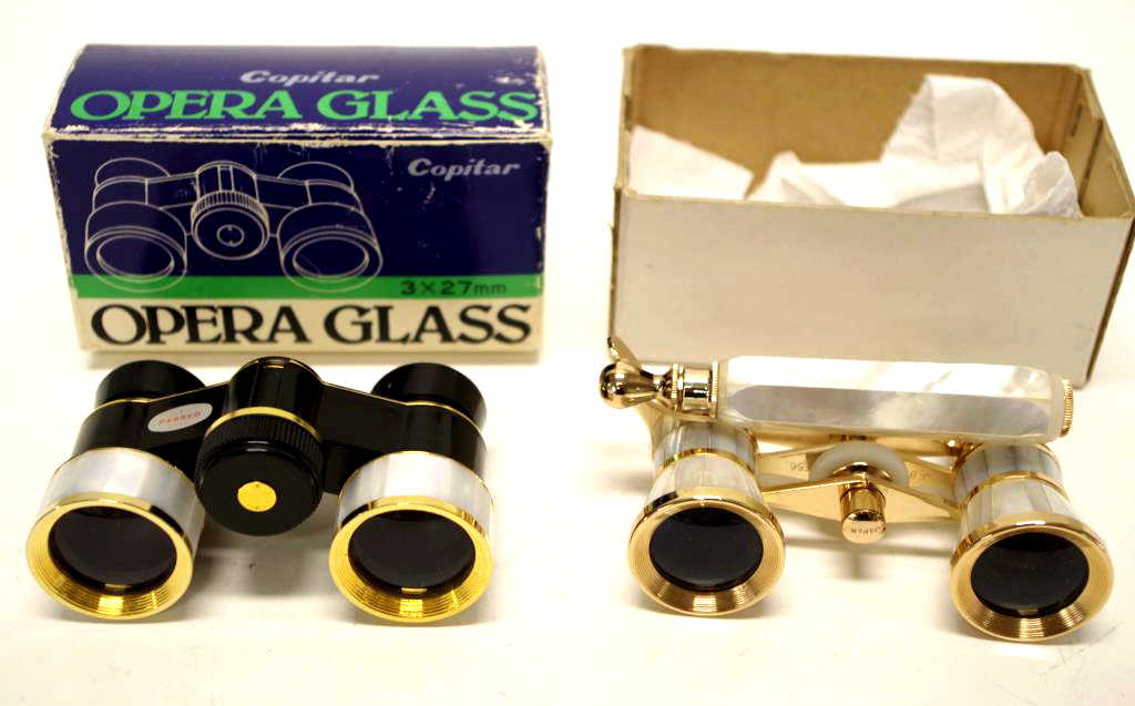 Two pairs of vintage opera glasses