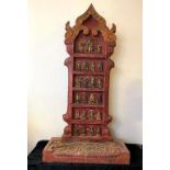 Thai carved timber votive tablet