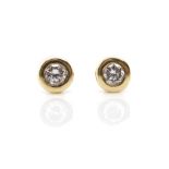 Diamond and 9ct yellow gold stud earrings
