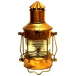 Early brass and copper ship's lamp