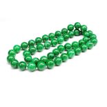 Green jade beaded necklace