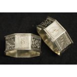 Pair of sterling silver napkin rings