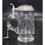 Antique crystal tankard