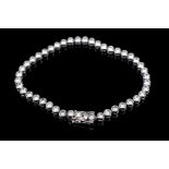 14ct white gold and cz line bracelet